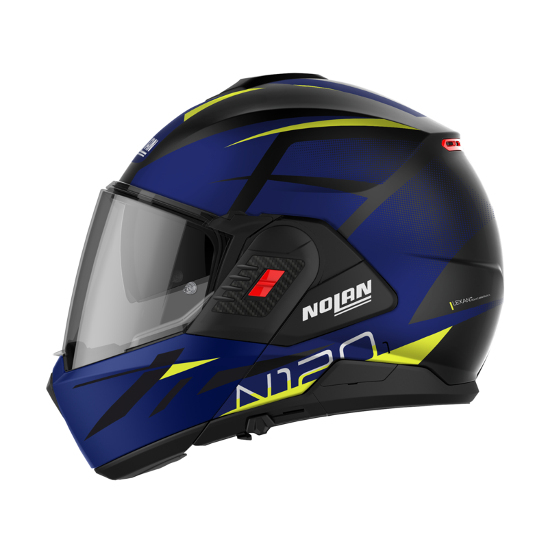 Nolan N120-1 Nightlife N-Com 028 Helmet Flat Cayman Blue-Yellow