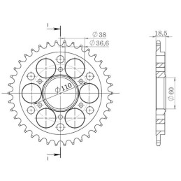 Steel Crown Pitch 525 Z 41...